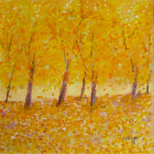 秋冬新作2025 秋の音（オイルパステル画 額縁付き） 絵画 takiyo 通販