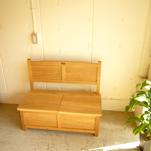 KIDS BENCH キッズベンチ おもちゃ箱 小さな収納ベンチ 無垢材 ナラ材