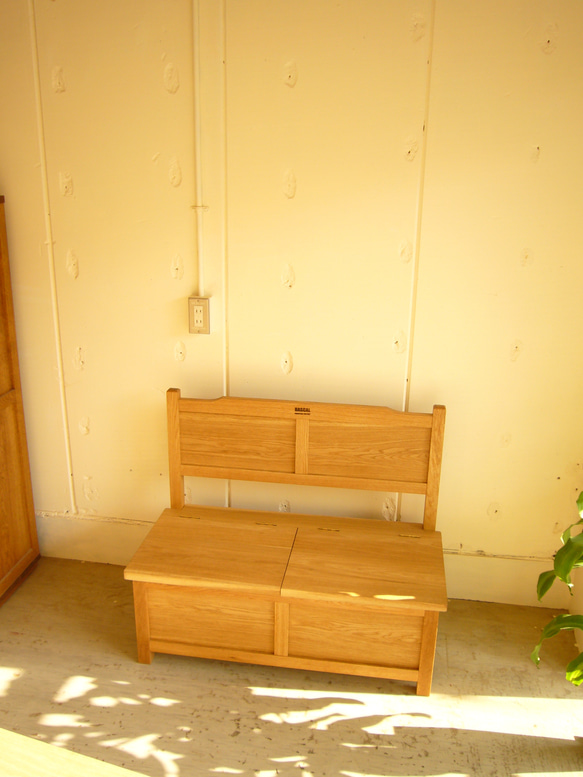 KIDS BENCH キッズベンチ おもちゃ箱 小さな収納ベンチ 無垢材 ナラ材