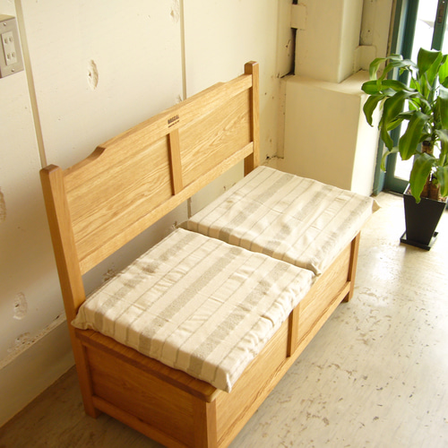 KIDS BENCH キッズベンチ おもちゃ箱 小さな収納ベンチ 無垢材 ナラ材