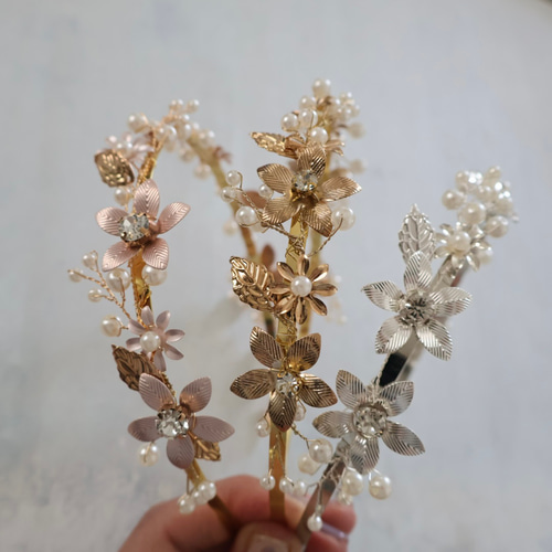 選べる3色 カチューシャ 成人式髪飾り 卒業式 ウェディング 成人式 髪