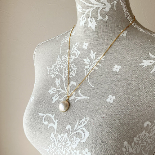 6月の誕生石 大きなマベパールのペンダント【P0333】 ネックレス