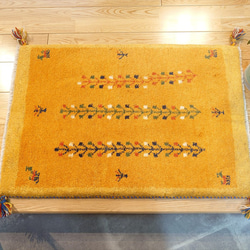 ペルシャ　ギャッベ ミニマット 39×44.5 アイボリー　ザクロの木 ペルシャ ギャッベ ミニマット 横43x41㎝ ザクロの木 風景