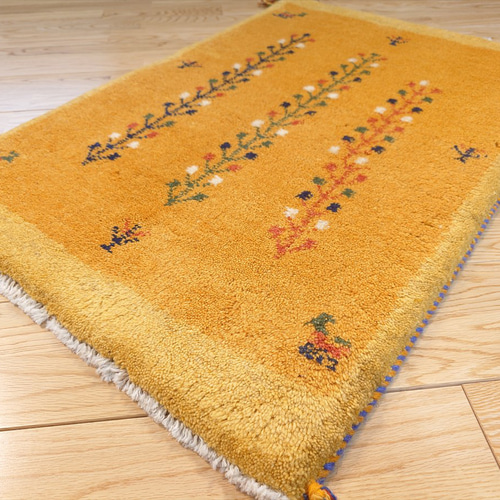 ギャッベ ペルシャ絨毯 66x86cm ギャベ 玄関マット 手織り ラグ 絨毯 ペルシャギャッベ 約60cm x 90cm｜SATHI RUGS