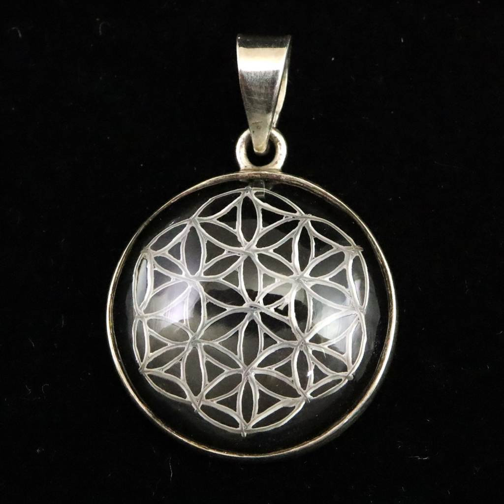 ガネーシュヒマール産水晶 フラワー オブ ライフ ペンダント 5.76g #40066