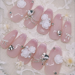 ワンホン お花パールネイル ネイルチップ（つけ爪） twii*＊lau nails