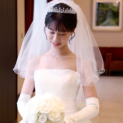 G134　結婚式　ジルコニア　挙式　ウェディング　ビジュー　プリンセス　王冠　ダイヤモンド風　大きめティアラ 4枚目の画像