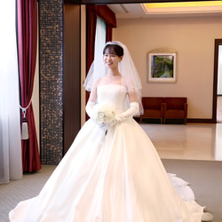 G134　結婚式　ジルコニア　挙式　ウェディング　ビジュー　プリンセス　王冠　ダイヤモンド風　大きめティアラ 5枚目の画像