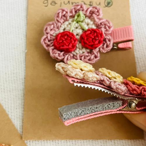 さくらんぼ♡お花 ヘアクリップ 雑貨・その他 gajumaru.7 通販