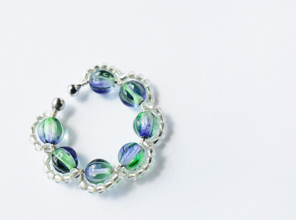 ＜Rollo～イロヅクビジュー～＞イヤーカフ『 HareNohara × Silver 』 2枚目の画像