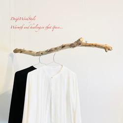 流木ハンガー 115ｃｍサイズの流木のハンガーラック 北欧 衣装掛け ハンギング 吊り下げ ハンガーポール N42 1枚目の画像