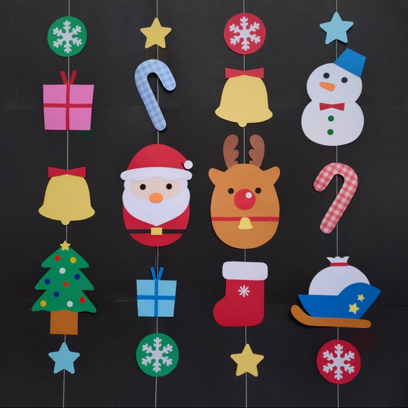 クリスマスの吊し飾りとお正月の吊し飾り クリスマス 吊るし飾り 壁面飾り ガーランド 12月 冬 雑貨・その他