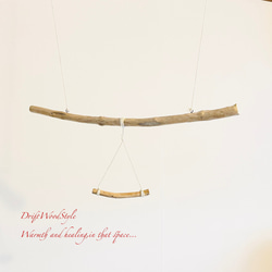 流木止まり木  シンプルな天然流木の小鳥の止まり木 吊り下げタイプ インコ 鳥 ブランコ 自然木 N54 6枚目の画像