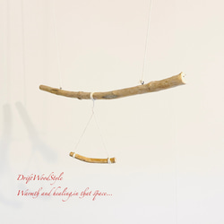 流木止まり木  シンプルな天然流木の小鳥の止まり木 吊り下げタイプ インコ 鳥 ブランコ 自然木 N54 7枚目の画像