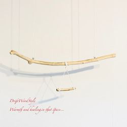 流木止まり木  シンプルな天然流木の小鳥の止まり木 吊り下げタイプ インコ 鳥 ブランコ 自然木 N56 5枚目の画像