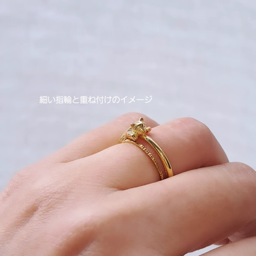 18金 猫の指輪 】K18 k18 ねこ ねこ指輪 ねこリング 猫アクセサリー 猫