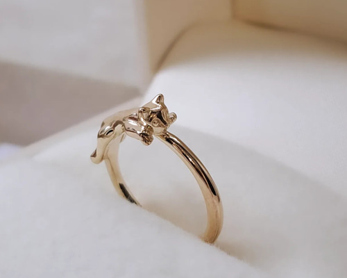 しじみさま専用　K18フルオーダーネコちゃんリング bb979400481cd464a1e0f75e7c4acf