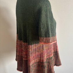 手編み 半袖 シルク&カシミヤ毛糸使用 6枚目の画像