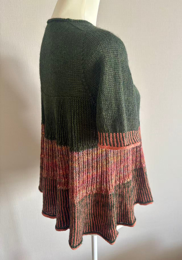 手編み 半袖 シルク&カシミヤ毛糸使用 6枚目の画像