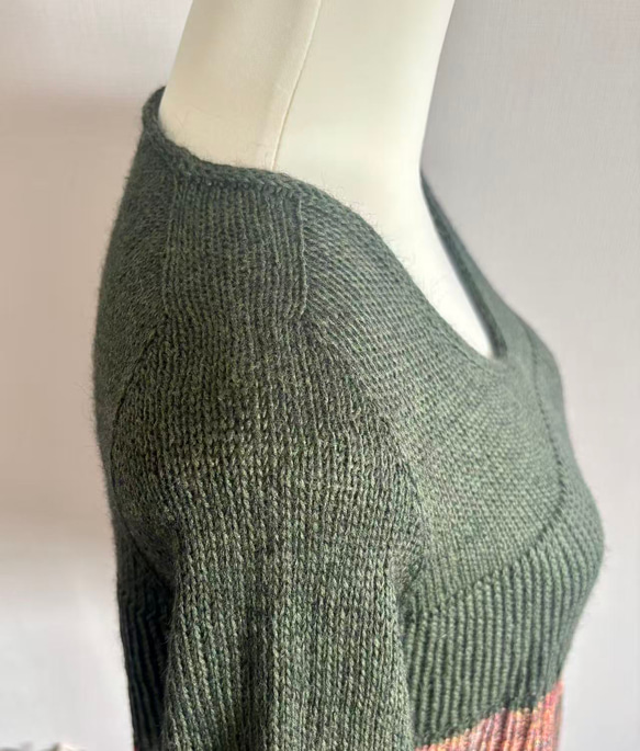 手編み 半袖 シルク&カシミヤ毛糸使用 5枚目の画像