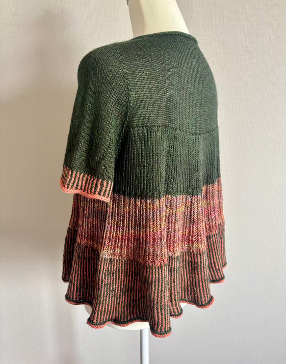 手編み 半袖 シルク&カシミヤ毛糸使用 4枚目の画像