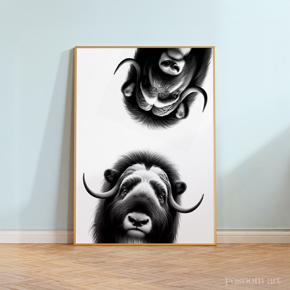 なにしてるズ？] ジャコウ牛 北極シリーズ 動物 アニマル アート