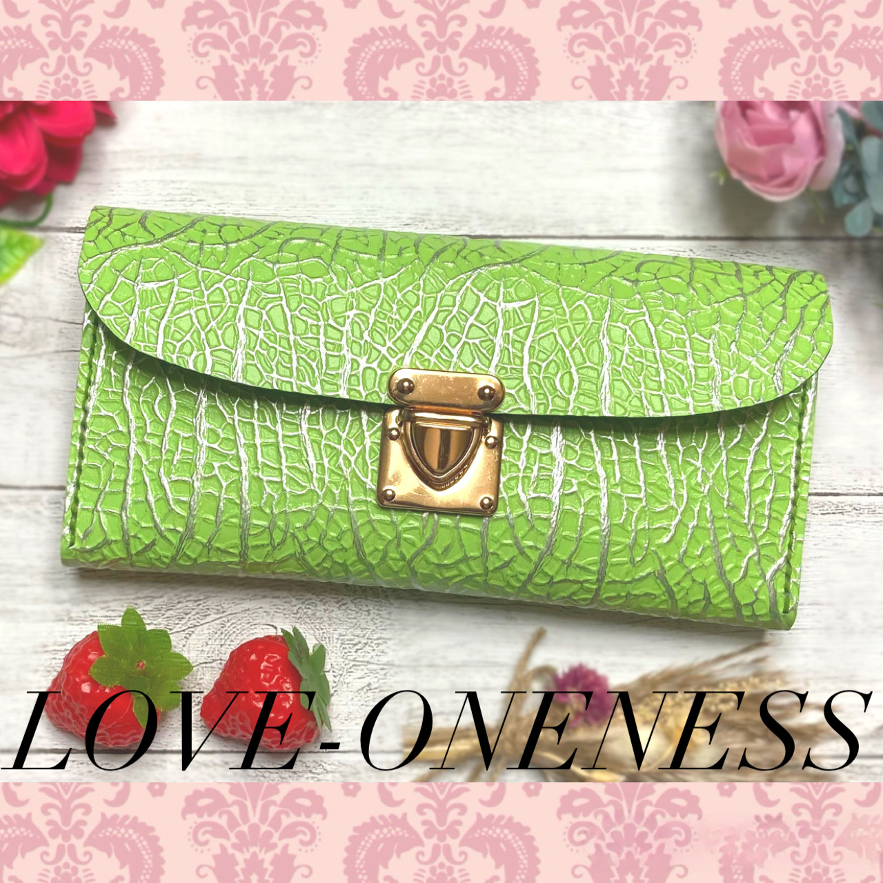 ❤️【新作♪】【完璧メロン♪】高級感×シンプルデザインの大人オシャレで超可愛い総本革長財布♪メロン柄 果肉色 レザー