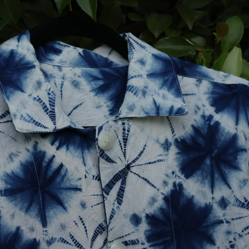 ハンドメイド　浴衣　リメイク　和室　青色椅子③ ハンドメイド 浴衣 リメイク 和室 青色椅子③