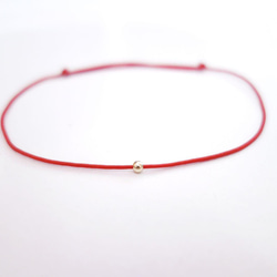 大好評★K14YG/14金★赤い糸幸せ良いご縁に恵まれるお守り重ね付けにもゴールドボールミサンガブレスレットアンクレット 4枚目の画像