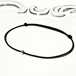 大好評★K14YG/14金★赤い糸幸せ良いご縁に恵まれるお守り重ね付けにもゴールドボールミサンガブレスレットアンクレット 2枚目の画像