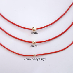 大好評★K14YG/14金★赤い糸幸せ良いご縁に恵まれるお守り重ね付けにもゴールドボールミサンガブレスレットアンクレット 9枚目の画像