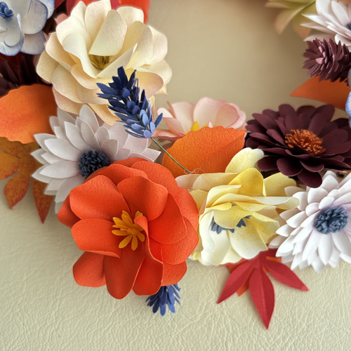 手作りオレンジ系アートフラワー 手作りオレンジ系アートフラワー