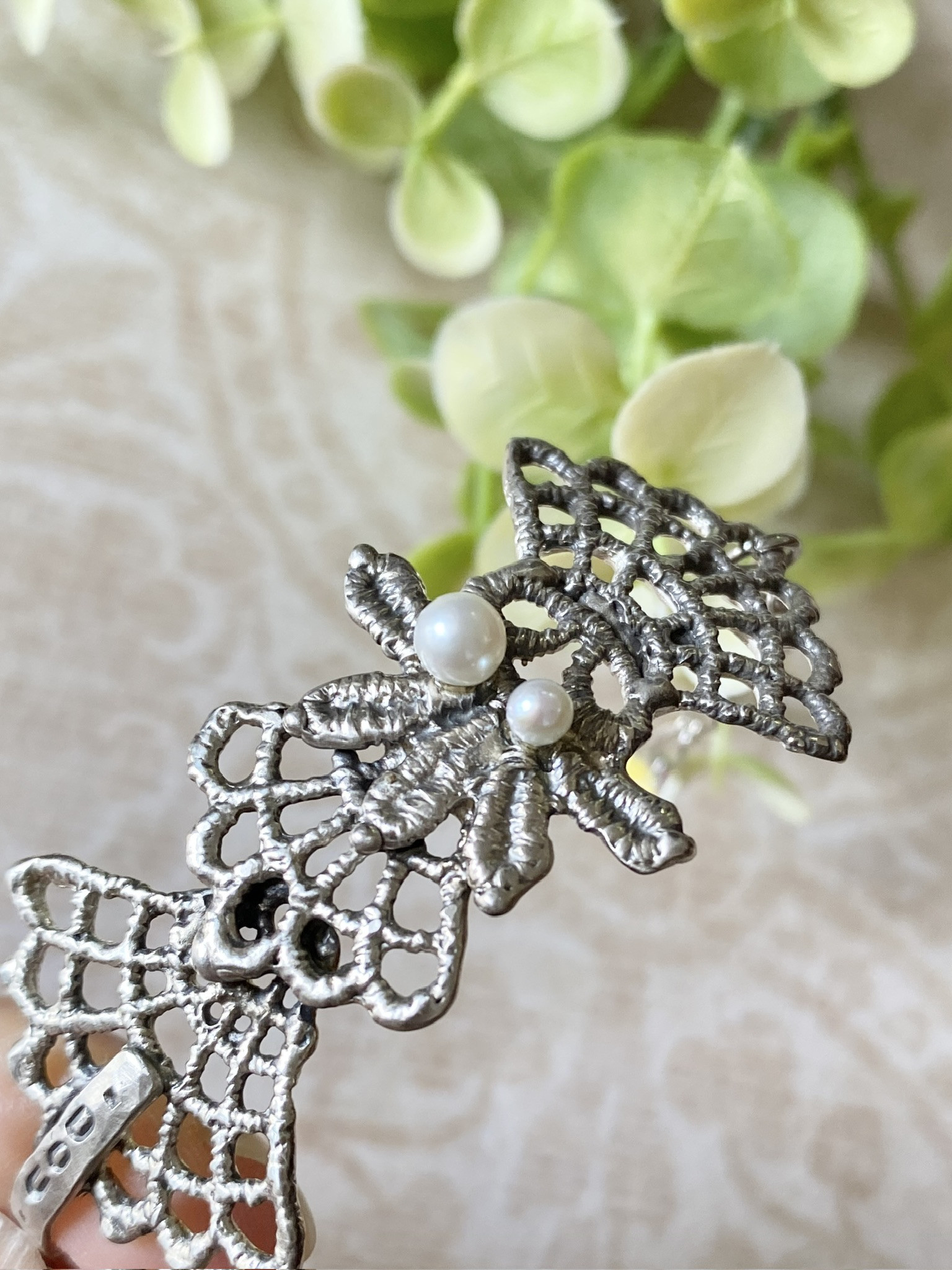 レースモチーフ　シルバーブレスレット