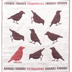 ToriTori大阪泉州製４重ガーゼハンカチ　カラス　サイズ34ｃｍ角　綿100％　大阪泉州製 2枚目の画像