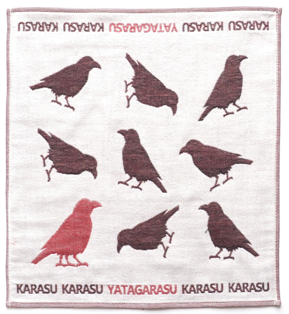 ToriTori大阪泉州製４重ガーゼハンカチ　カラス　サイズ34ｃｍ角　綿100％　大阪泉州製 2枚目の画像