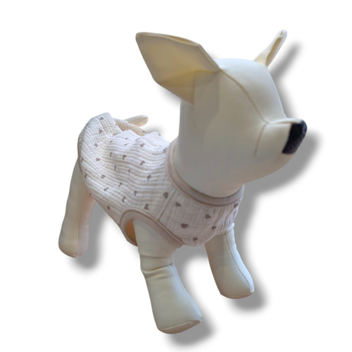 犬服ハンドメイド　ルビルビ❤︎様オーダー品 douceur 背中開きベスト｜ナチュラル犬服｜トリプルガーゼ 赤｜オール