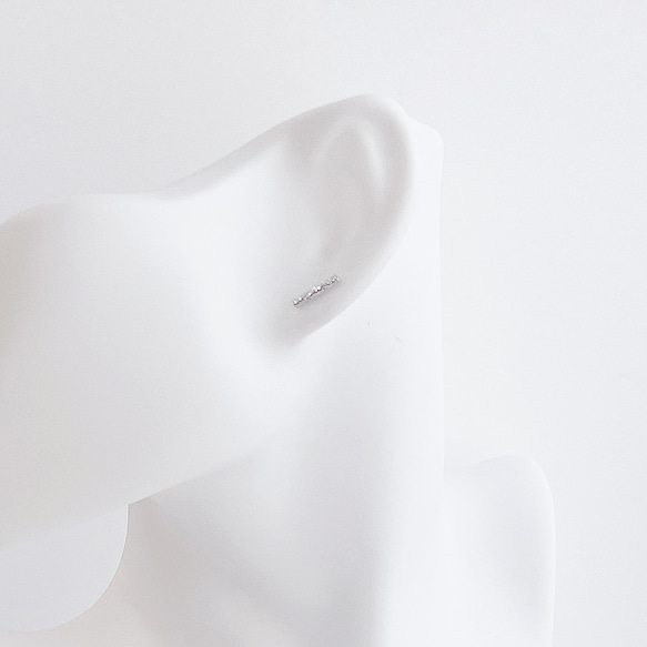 eje2000 [1對] 925純銀芯紋條形耳環 第9張的照片