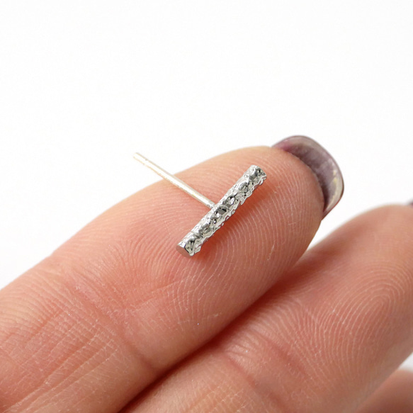 eje2000 [1對] 925純銀芯紋條形耳環 第7張的照片