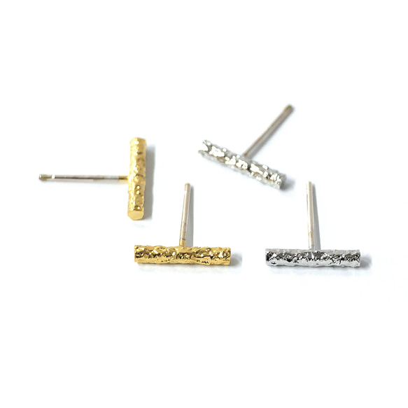 eje2000 [1對] 925純銀芯紋條形耳環 第1張的照片