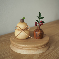 小さな天然木の花器【槐・エンジュ】一点物・一輪挿し・フラワーベース