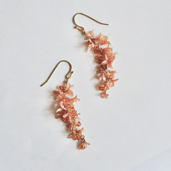 秋香る金木犀　イヤリング/ピアス　ディップフラワー　ディップアート　秋冬新作2025 秋限定2025 12枚目の画像