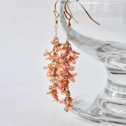 秋香る金木犀　イヤリング/ピアス　ディップフラワー　ディップアート　秋冬新作2025 秋限定2025 3枚目の画像