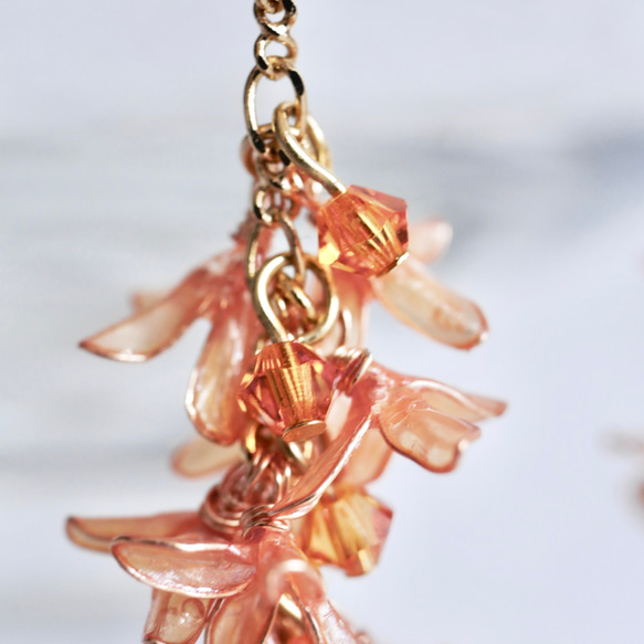 秋香る金木犀　イヤリング/ピアス　ディップフラワー　ディップアート　秋冬新作2025 秋限定2025 4枚目の画像