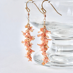 秋香る金木犀　イヤリング/ピアス　ディップフラワー　ディップアート　秋冬新作2025 秋限定2025 1枚目の画像