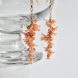 秋香る金木犀　イヤリング/ピアス　ディップフラワー　ディップアート　秋冬新作2025 秋限定2025 8枚目の画像