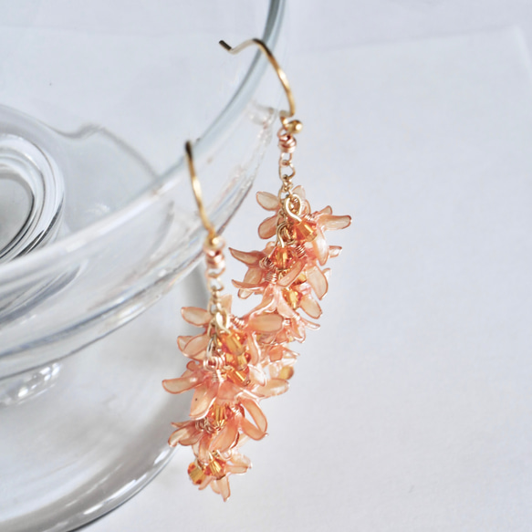 秋香る金木犀　イヤリング/ピアス　ディップフラワー　ディップアート　秋冬新作2025 秋限定2025 11枚目の画像