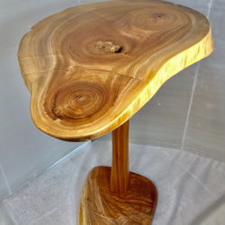 天然木 カリン／けやきサイドテーブル 一点物 手造り サイドテーブル