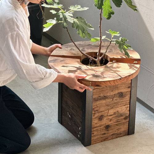 ⚫︎プランターテーブル付き植木鉢IN NATURAL ⚫︎プランターテーブル付き植木鉢IN NATURAL 【公式通販】