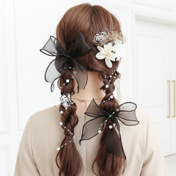 ベッツィ♡リバティリボン バンスクリップ バレッタ＊ハンドメイド リバティリボンのバンスクリップ【小】(ベッツィアン×フレンチブルー