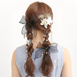 ブラック ウイング 天使の羽 ヘアクリップ ヘアリボン 2個セット